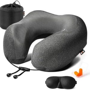 MLVOC Travel Pillow 100% Pure Memory Foam Neck Pil…